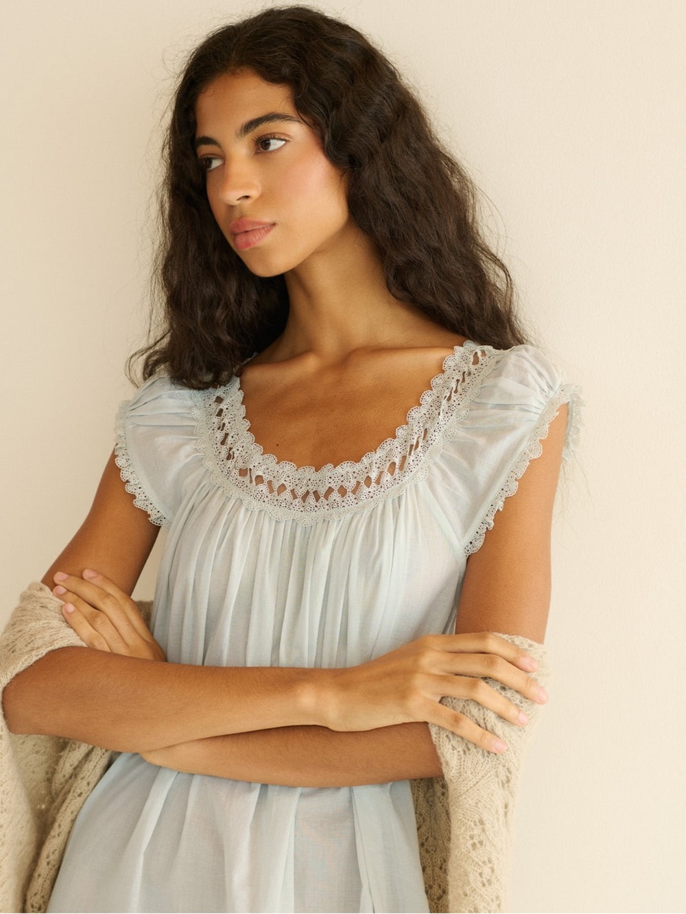 DOEN LUCILIA NIGHTGOWN -- RAIN DROP - Picture 4 of 6